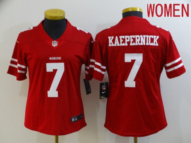 Women San Francisco 49ers 7 Kaepernick Red Nike Vapor Untouchable Limited 2020 NFL Nike Jerseys